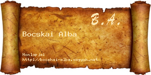 Bocskai Alba névjegykártya